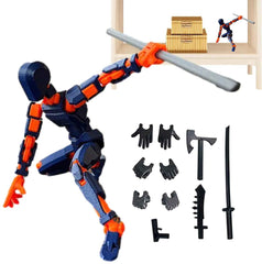 Volledig Beweegbare Actiefiguur met Accessoires – Poseerbare Mannequin voor Stop Motion, Tekenen, Animatie, Fotografie en Creatieve Projecten