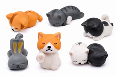 Mini Katten Beeldjes Set | 6x Schattige Resin Miniaturen voor Bonsai, Fairy Garden & Decoratie