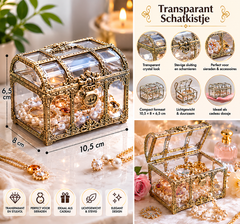 Transparant Schatkistje | Plastic Juwelen & Sieraden Opbergdoosje – Geschenkdoosje 10,5×8×6,5 CM