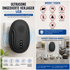 Ultrasone Ongedierte Verjager USB | Elektrische Pest Repeller tegen Muizen, Muggen & Insecten – Veilig voor Huisdieren
