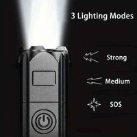 USB Rechargeable LED Flashlight – Waterproof Tactical Zoom Torch for Camping & Outdoor Use