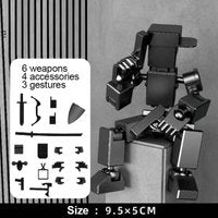 3D Geprinte Beweegbare Robot Actiefiguur | Multi-Jointed Poseerbare Mannequin Pop met Accessoires – Creatief STEM Speelgoed