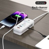 USB-C Snellader 4-Poorts | PD Fast Charger met 2x USB-C & 2x USB – Multi Wandlader voor Smartphone & Tablet – EU Stekker