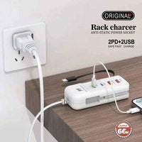 USB-C Snellader 4-Poorts | PD Fast Charger met 2x USB-C & 2x USB – Multi Wandlader voor Smartphone & Tablet – EU Stekker
