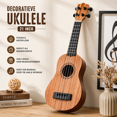 Decoratieve Ukulele 21 Inch | Houten Look Muziek Instrument Decoratie & Woonaccessoire