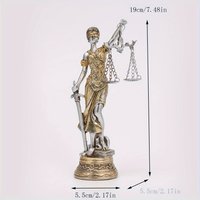 Vrouwe Justitia Beeld | Gerechtigheid & Recht Symbool – Themis Harsbeeld – Advocaat & Rechtbank Decoratie – Goud/Zilver