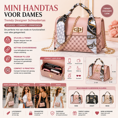 Mini Designer Schoudertas voor Dames | Trendy PU Leren Crossbody Handtas met Kettingn Strap