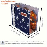 Book Nook Japanse Straat | DIY Miniatuur Huisje Bouwpakket met LED Verlichting – Houten Boekensteun Decoratie voor Boekenkast
