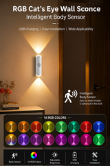 LED Bewegingssensor Nachtlamp | Oplaadbare Magnetische Wandlamp met 3 Lichtkleuren – USB-C Draadloos