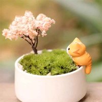 Mini Katten Beeldjes Set | 6x Schattige Resin Miniaturen voor Bonsai, Fairy Garden & Decoratie