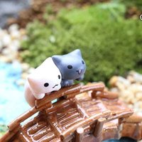 Mini Katten Beeldjes Set | 6x Schattige Resin Miniaturen voor Bonsai, Fairy Garden & Decoratie