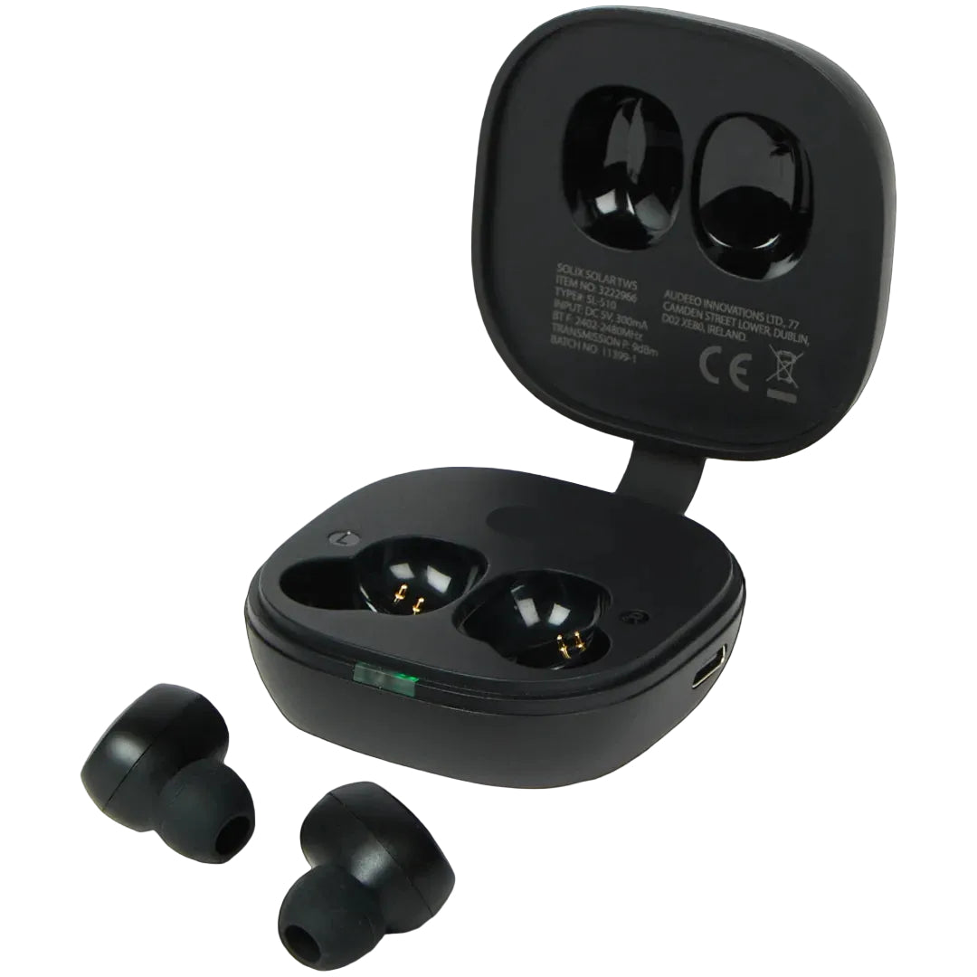 SOLIX Solar Draadloze Oordopjes met Zonne-oplaadcase – Bluetooth In-Ear Koptelefoon met Microfoon, Touch Bediening en Oplaadbox voor Sport, Reizen en Dagelijks Gebruik