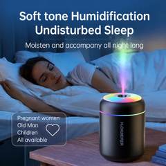 Mini Luchtbevochtiger 180ml | Ultrasone Aroma Diffuser met LED Nachtlamp – Fluisterstil USB Luchtbevochtiger voor Slaapkamer, Babykamer & Kantoor