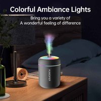 Mini Luchtbevochtiger 180ml | Ultrasone Aroma Diffuser met LED Nachtlamp – Fluisterstil USB Luchtbevochtiger voor Slaapkamer, Babykamer & Kantoor