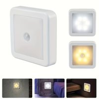 Draadloze LED Trapverlichting met Bewegingssensor – 6 LED Warm Wit Nachtlampje voor Trap, Gang, Kast, Keuken en Slaapkamer – Batterijgevoed & IP44 Waterdicht