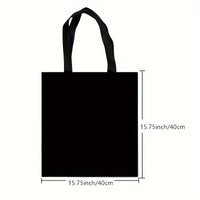 Kunstzinnige Zwarte Kat Canvas Shopper | Herbruikbare Tote Bag voor Dagelijks Gebruik