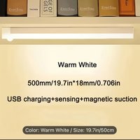 Slimme LED Kastlamp met Sensor | USB Oplaadbare Magnetische Nachtverlichting – Warm Wit