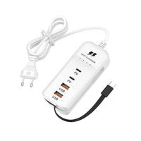 USB-C Snellader 4-Poorts | PD Fast Charger met 2x USB-C & 2x USB – Multi Wandlader voor Smartphone & Tablet – EU Stekker