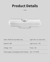 LED Bewegingssensor Nachtlamp | Oplaadbare Magnetische Wandlamp met 3 Lichtkleuren – USB-C Draadloos