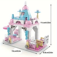 Prinsessen Kasteel Bouwblokken Set | 131-delig Roze Constructiespeelgoed voor Meisjes – Educatieve DIY Bouwset 6+