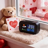 Digitale Wekker met Weerstation & Temperatuur | LED Alarmklok met Datum, Luchtvochtigheid en Achtergrondverlichting