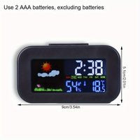 Digitale Wekker met Weerstation & Temperatuur | LED Alarmklok met Datum, Luchtvochtigheid en Achtergrondverlichting