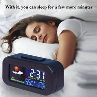 Digitale Wekker met Weerstation & Temperatuur | LED Alarmklok met Datum, Luchtvochtigheid en Achtergrondverlichting
