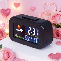 Digitale Wekker met Weerstation & Temperatuur | LED Alarmklok met Datum, Luchtvochtigheid en Achtergrondverlichting