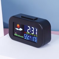 Digitale Wekker met Weerstation & Temperatuur | LED Alarmklok met Datum, Luchtvochtigheid en Achtergrondverlichting