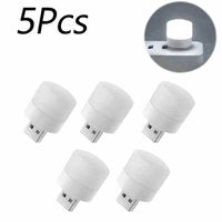 5PCS Mini USB LED Night Light – Warm White Reading Lamp for Power Bank, Laptop & Bedroom