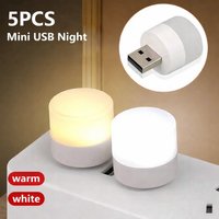5PCS Mini USB LED Night Light – Warm White Reading Lamp for Power Bank, Laptop & Bedroom