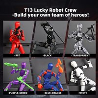 T13 Actiefiguren Set van 6 | Beweegbare Robot Speelgoed & STEM Bouwpakket voor Kinderen 3-8 Jaar