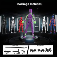 T13 Actiefiguren Set van 6 | Beweegbare Robot Speelgoed & STEM Bouwpakket voor Kinderen 3-8 Jaar