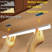 10CM LED Kastverlichting met Bewegingssensor – USB Oplaadbare Magnetische Lamp voor Kast, Trap, Gang en Slaapkamer – Koud Wit