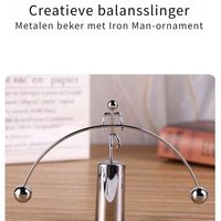 Kinetische Metalen Balans Slinger – Bewegende Bureaudecoratie voor Ontspanning, Focus en Stressvermindering