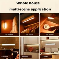 10CM LED Kastverlichting met Bewegingssensor – USB Oplaadbare Magnetische Lamp voor Kast, Trap, Gang en Slaapkamer – Koud Wit